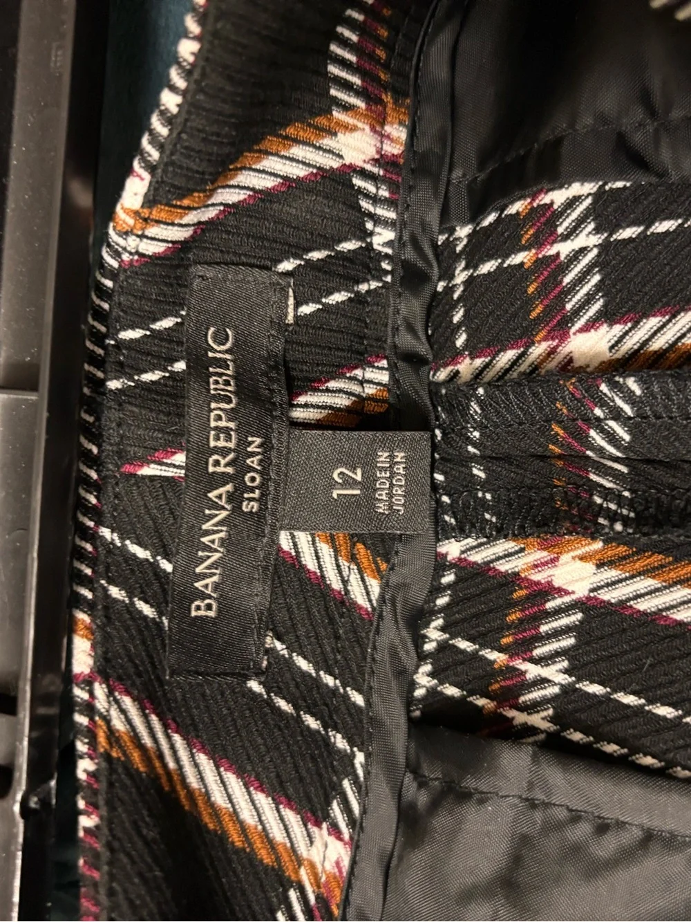 Banana Republic Black Plaid Chinos